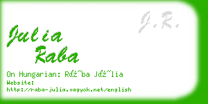 julia raba business card